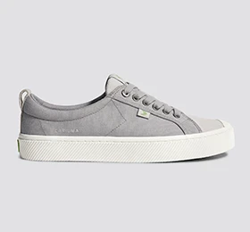 OCA Low Light Grey Canvas Vintage White Suede Sneaker - Image 11