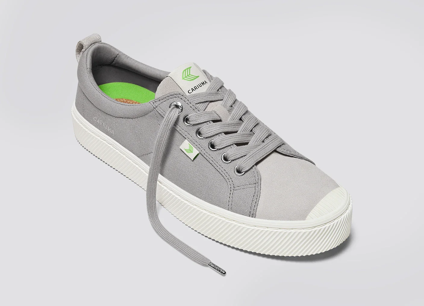OCA Low Light Grey Canvas Vintage White Suede Sneaker - Image 5