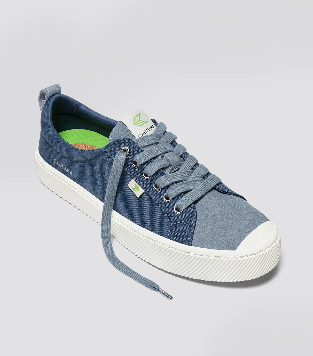 OCA Low Shadow Blue Canvas Mirage Blue Suede Sneaker - Image 3