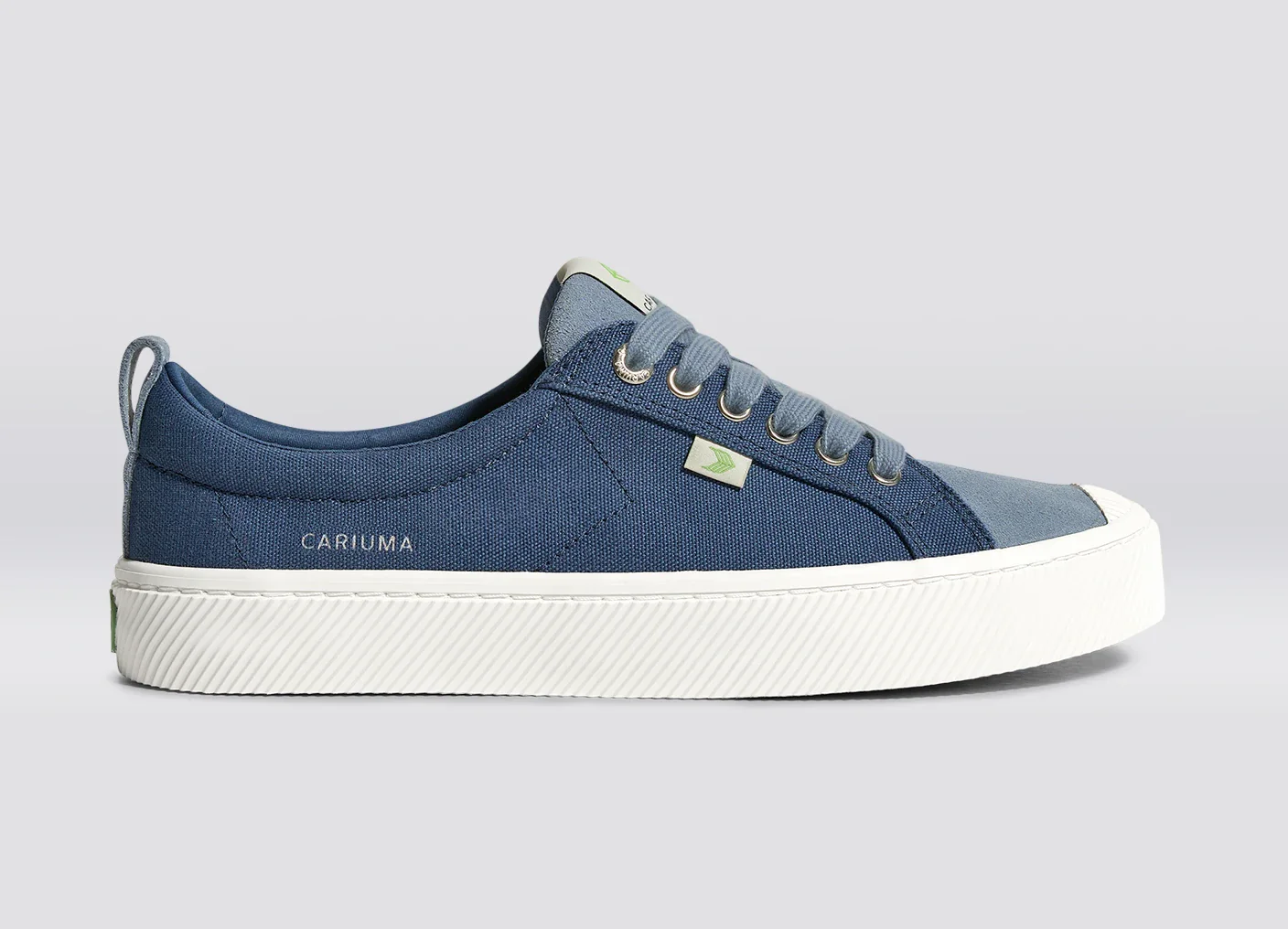 OCA Low Shadow Blue Canvas Mirage Blue Suede Sneaker - Image 4