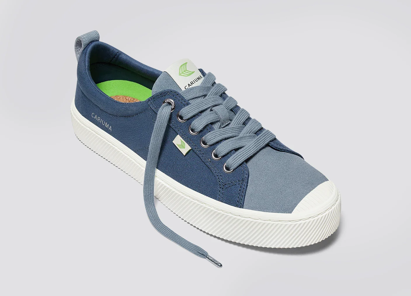 OCA Low Shadow Blue Canvas Mirage Blue Suede Sneaker - Image 5
