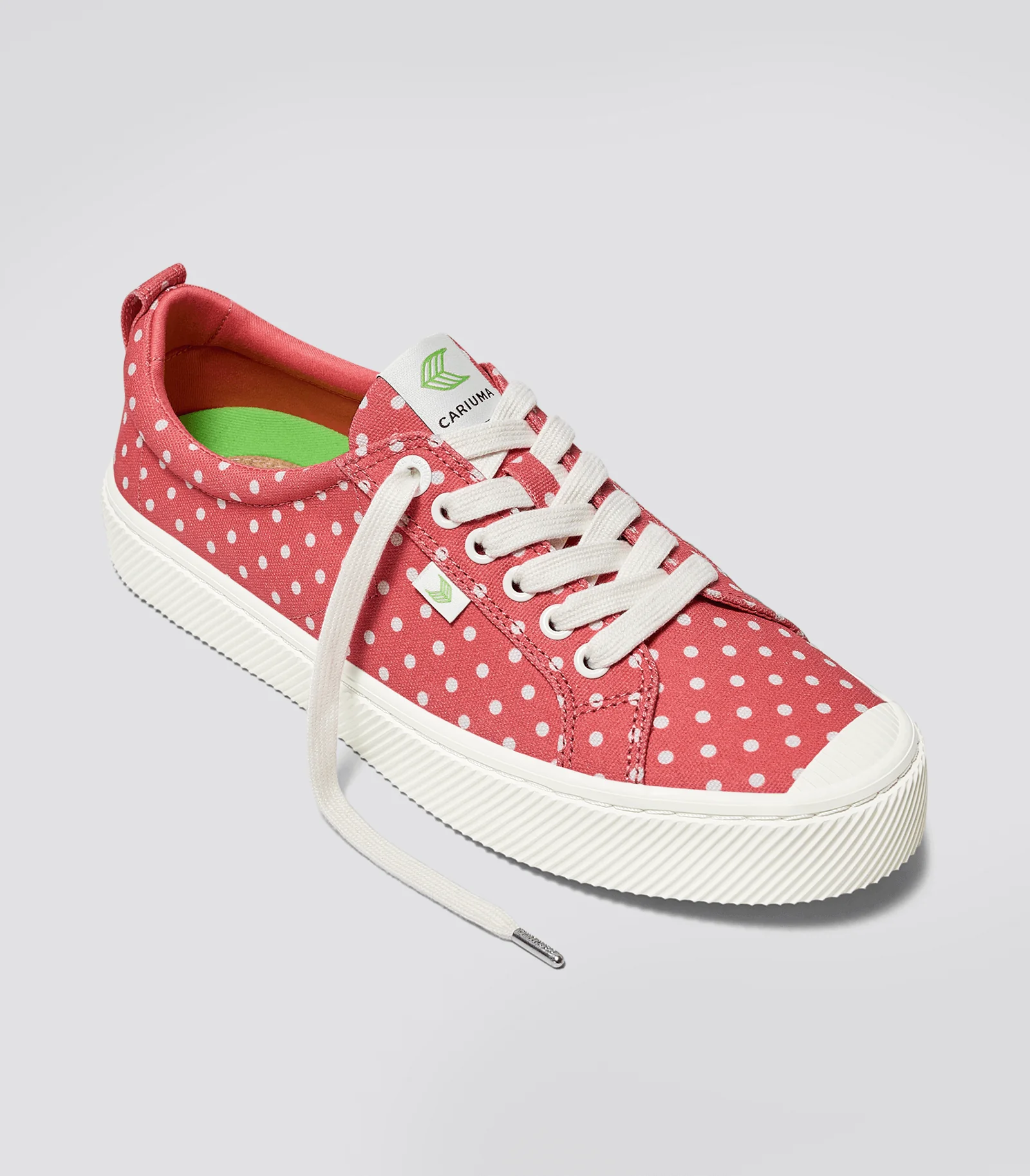 OCA Low Watermelon Canvas White Polka Dots Sneaker - Image 3