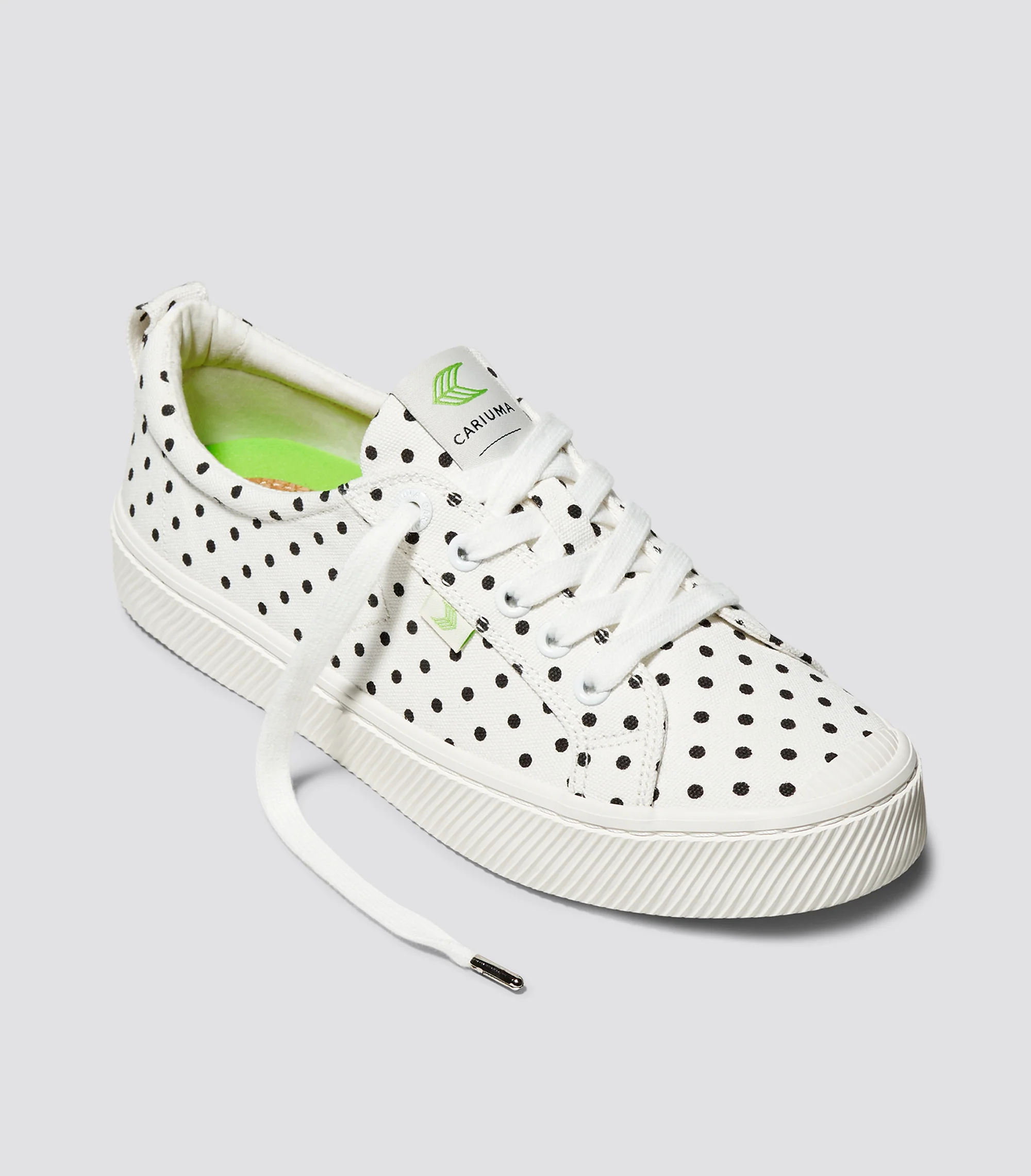 OCA Low White Canvas Black Polka Dots Sneaker - Image 3