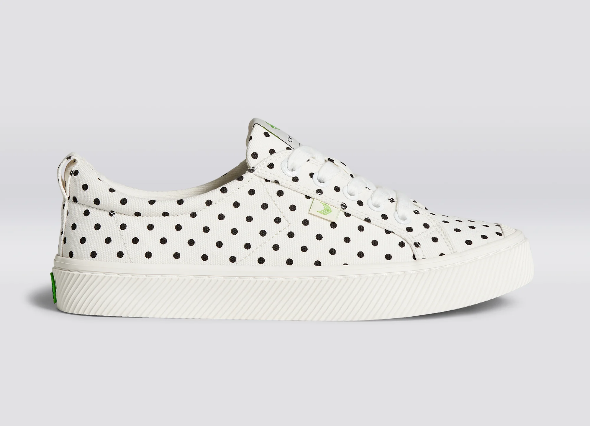 OCA Low White Canvas Black Polka Dots Sneaker - Image 4