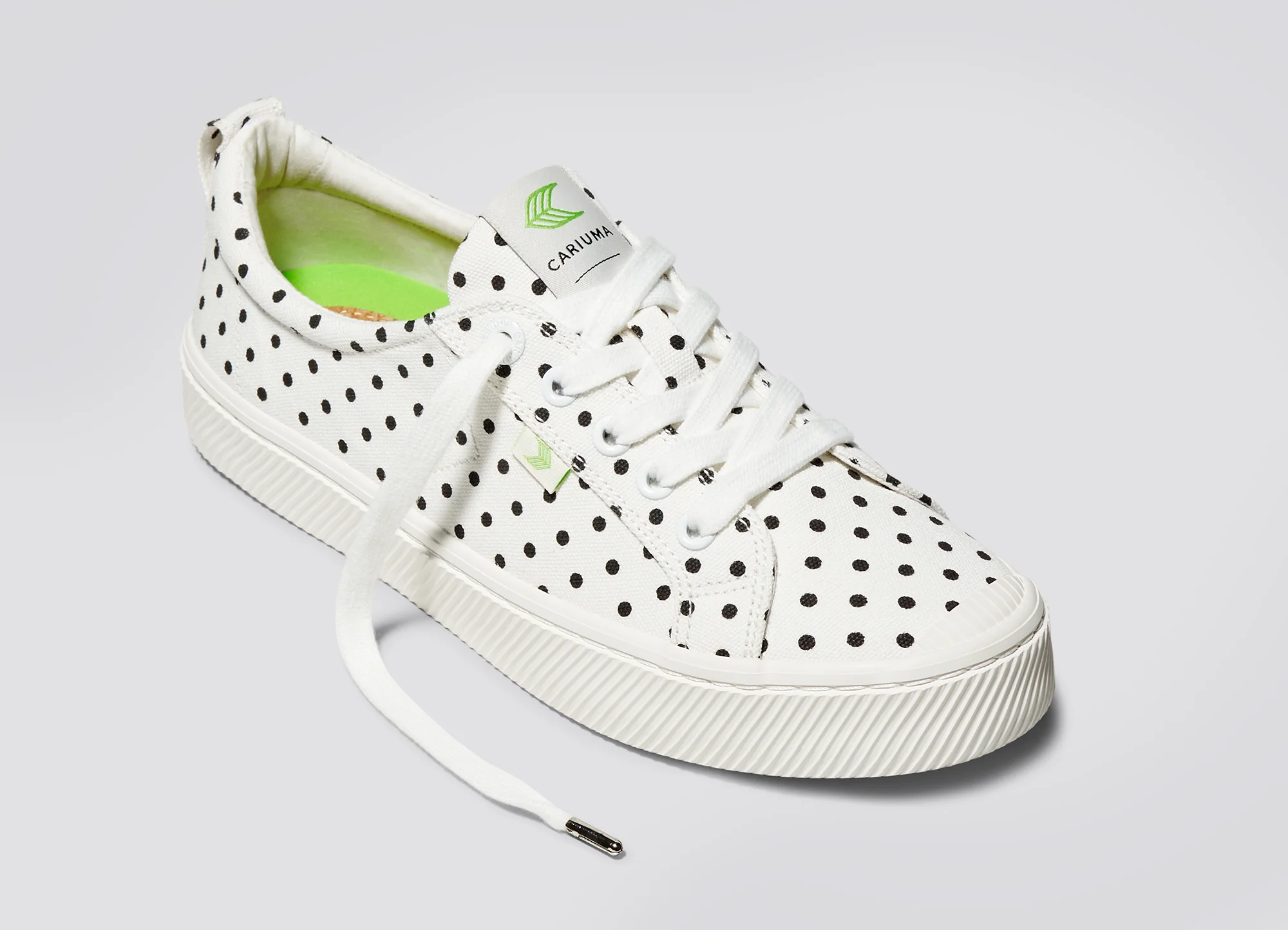 OCA Low White Canvas Black Polka Dots Sneaker - Image 5