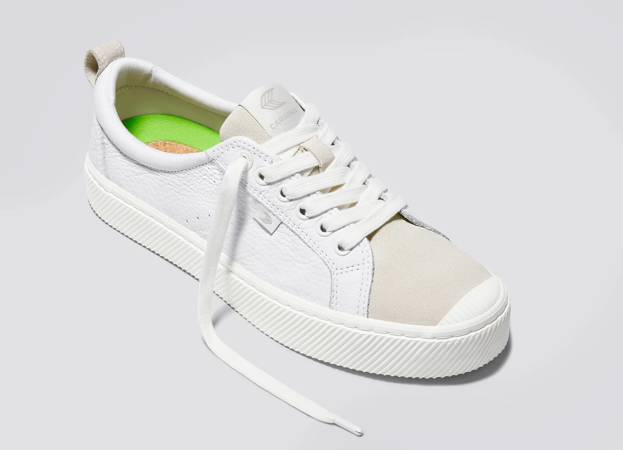 OCA Low White Premium Leather Vintage White Suede Sneaker - Image 5