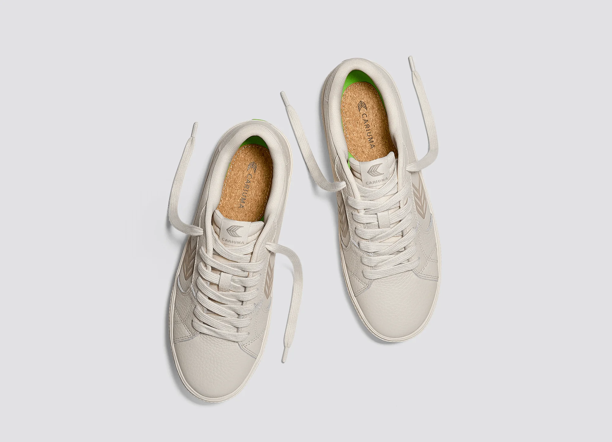 SALVAS All Almond Milk Premium Leather Plaza Taupe Logo Sneaker - Image 8
