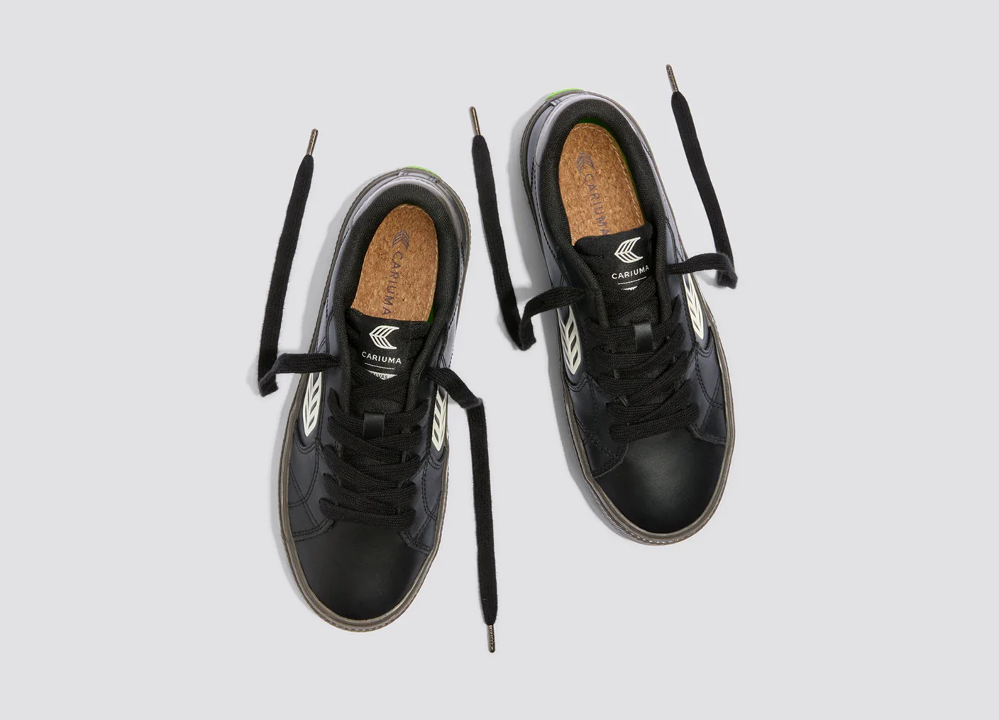 SALVAS Black and Teak Leather Ivory Logo Sneaker - Image 9