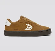 SALVAS Camel Suede Warm White Logo Sneaker - Image 10
