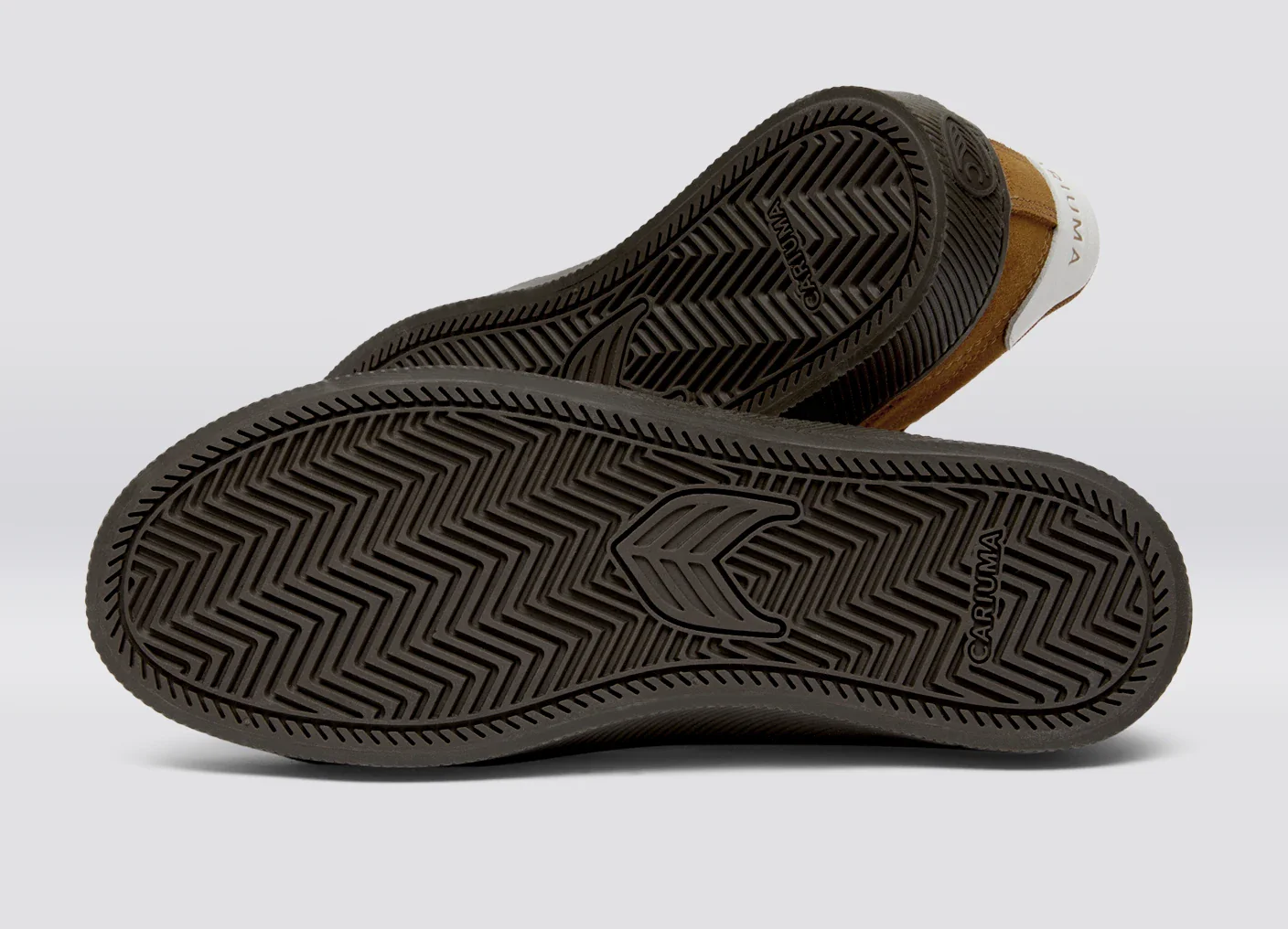 SALVAS Camel Suede Warm White Logo Sneaker - Image 6