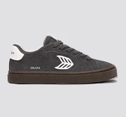 SALVAS Magnet Grey Suede Warm White Logo Sneaker - Image 10