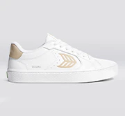 SALVAS White Leather Shifting Sand Logo Sneaker - Image 11