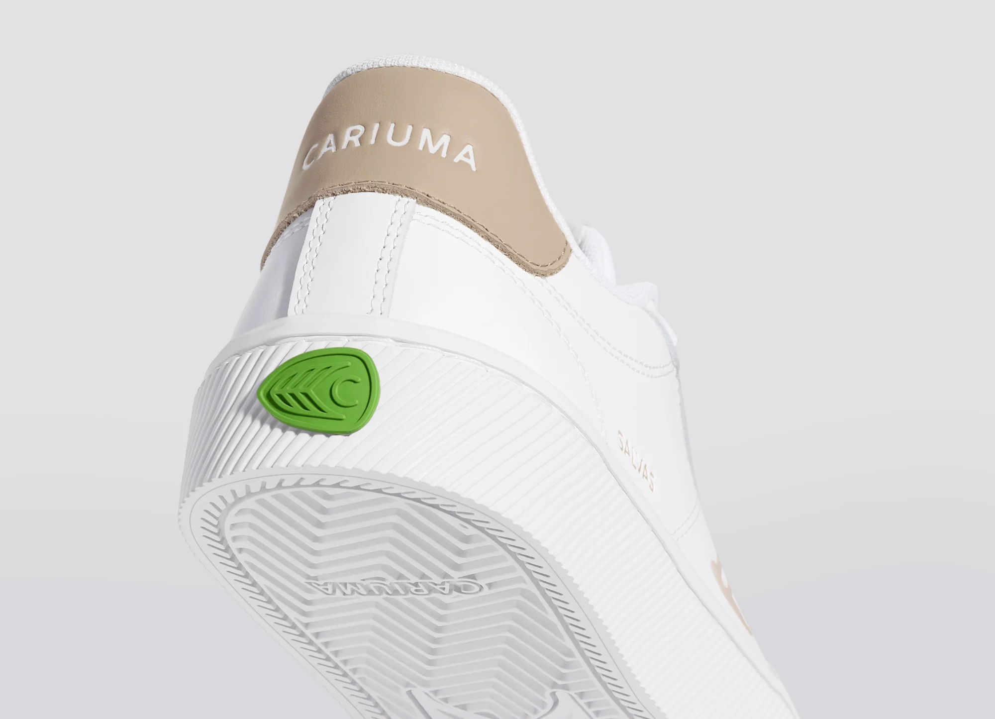 SALVAS White Leather Shifting Sand Logo Sneaker - Image 8