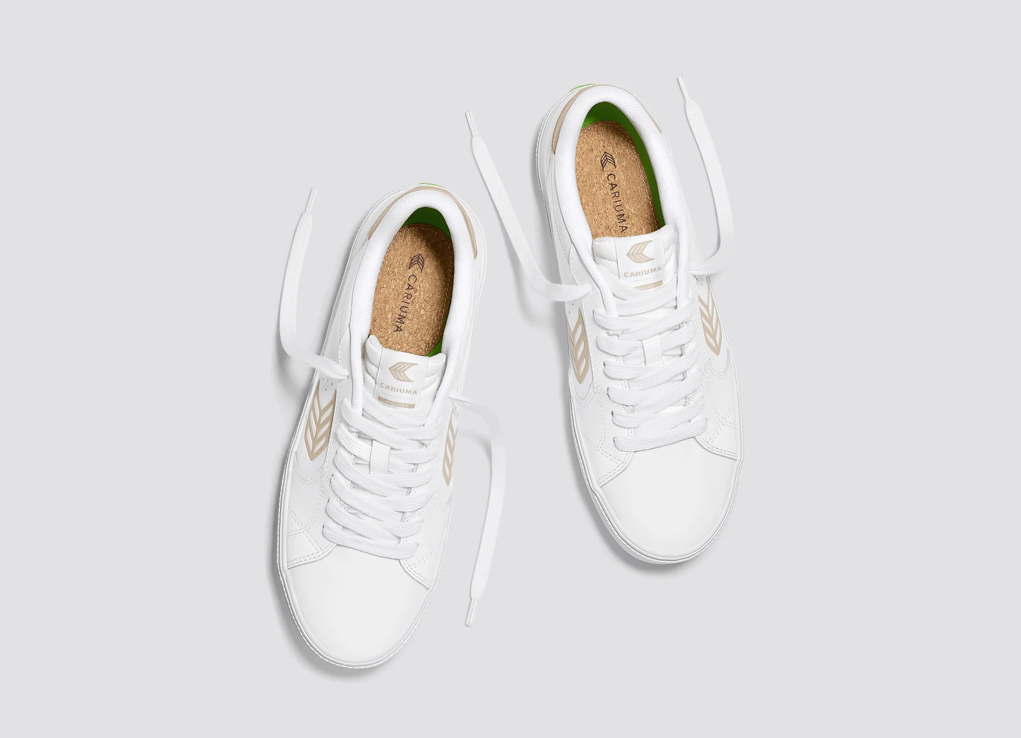 SALVAS White Leather Shifting Sand Logo Sneaker - Image 9