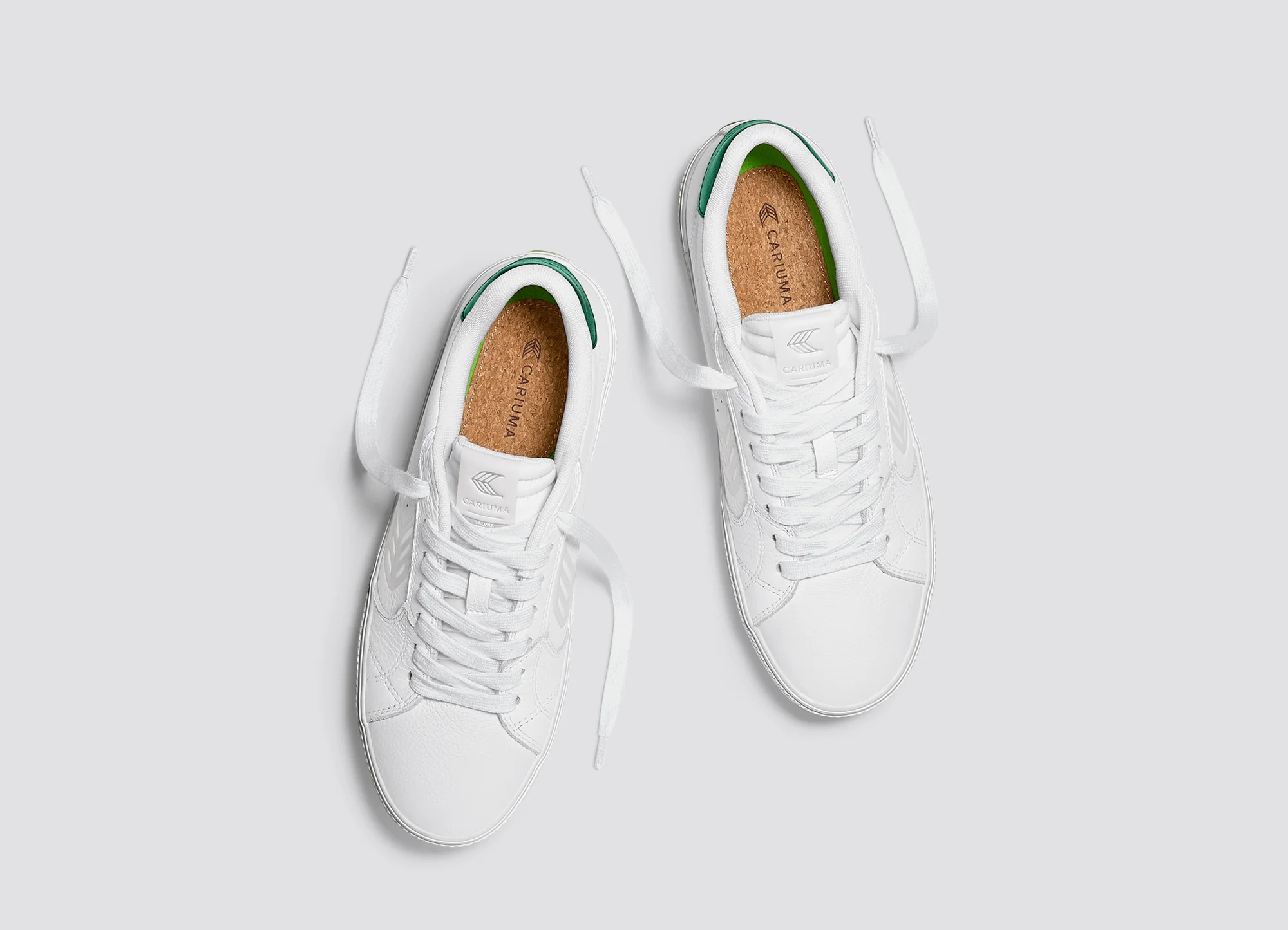 SALVAS White Premium Leather Ice Logo Metallic Green Sneaker - Image 8