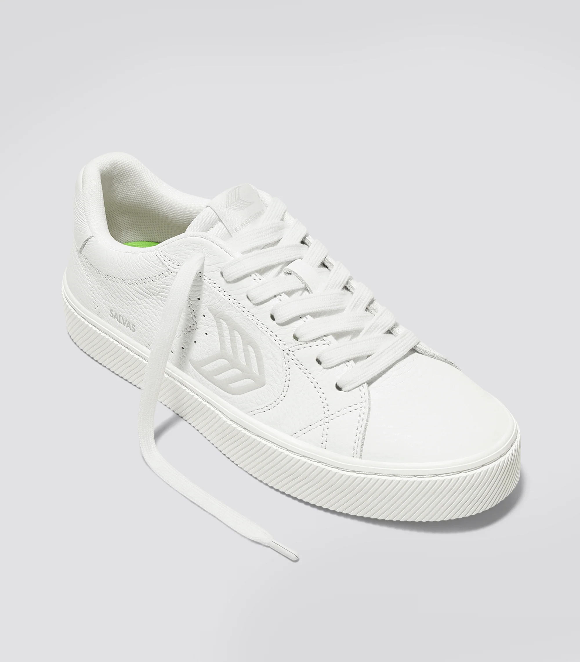 SALVAS White Premium Leather Ice Logo Sneaker - Image 3