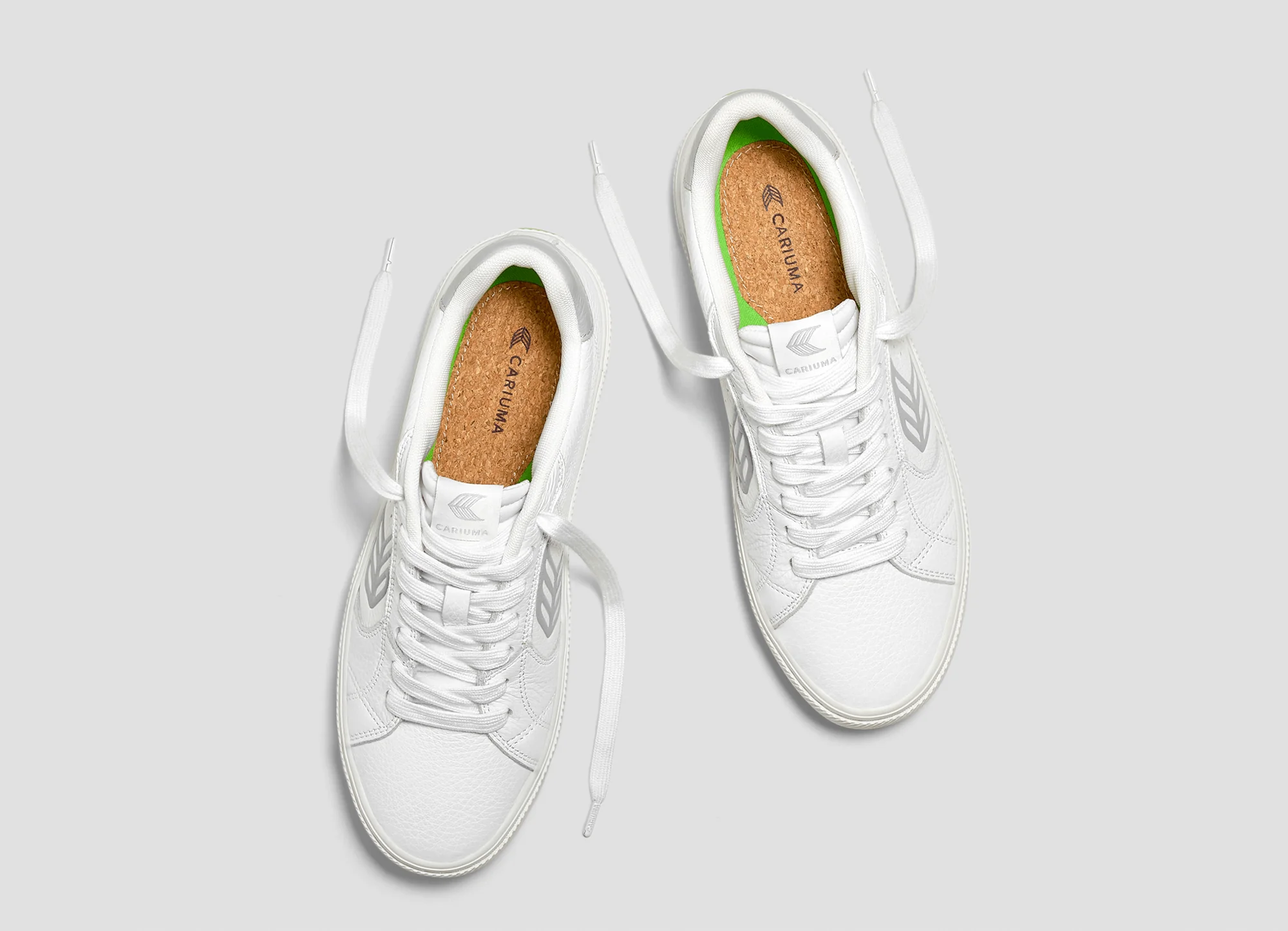 SALVAS White Premium Leather Onyx Grey Logo Sneaker - Image 9