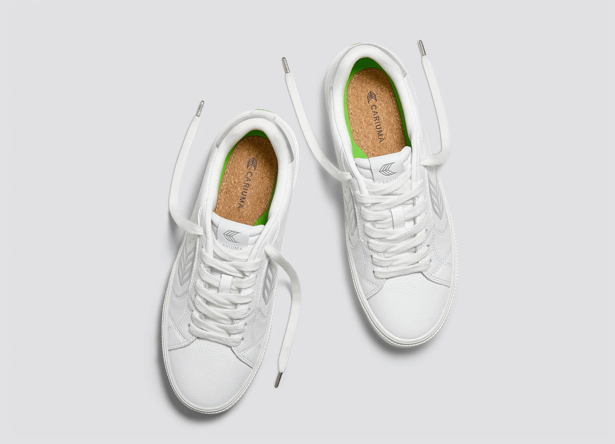 SALVAS White Premium Leather Silver Logo Sneaker - Image 9