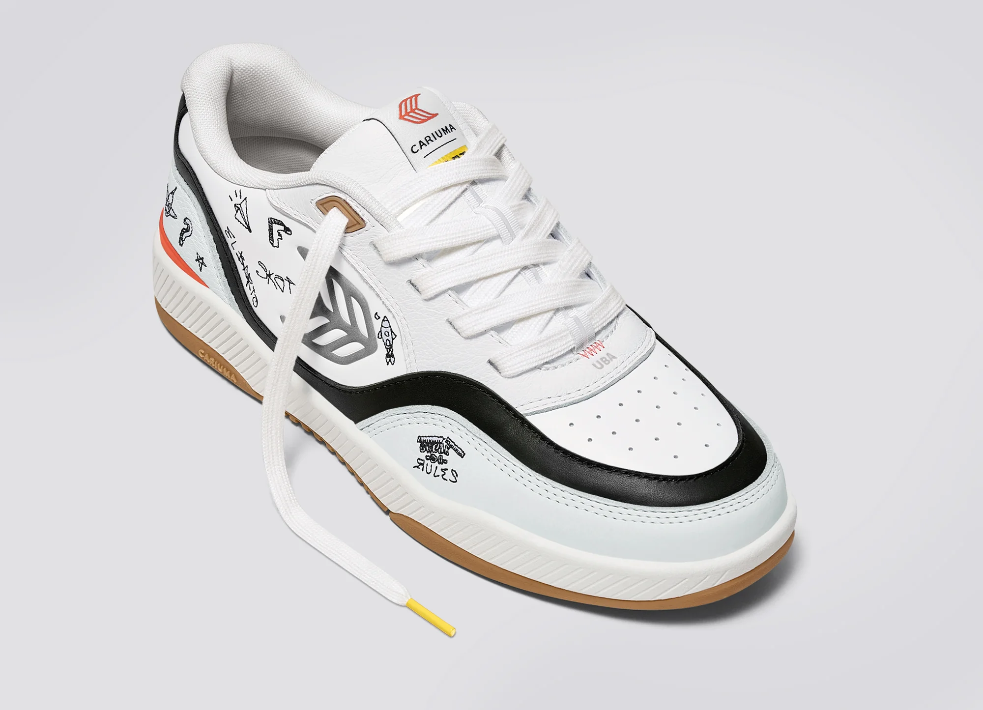 Simpsons UBA White Leather Bart Skateboard Sneaker - Image 5