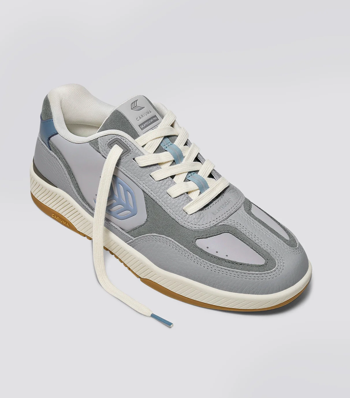 Skategoat C25 Onyx Grey Premium Leather Logo Faded Denim Sneaker - Image 3