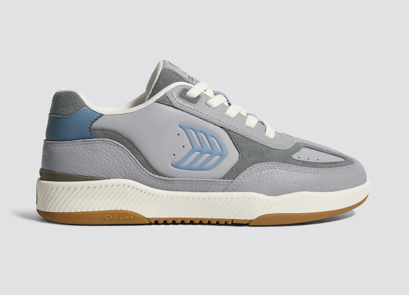Skategoat C25 Onyx Grey Premium Leather Logo Faded Denim Sneaker - Image 4