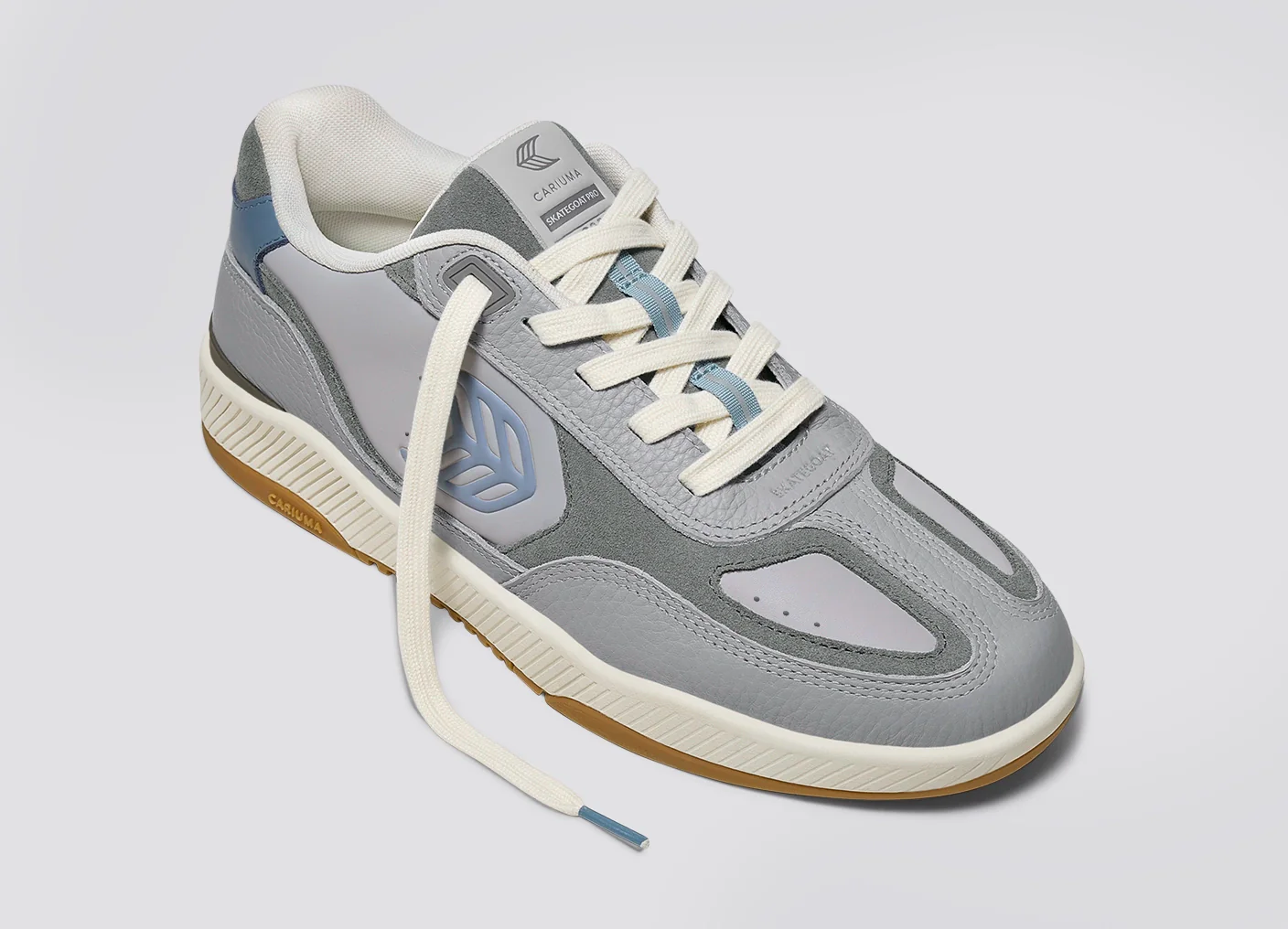 Skategoat C25 Onyx Grey Premium Leather Logo Faded Denim Sneaker - Image 5