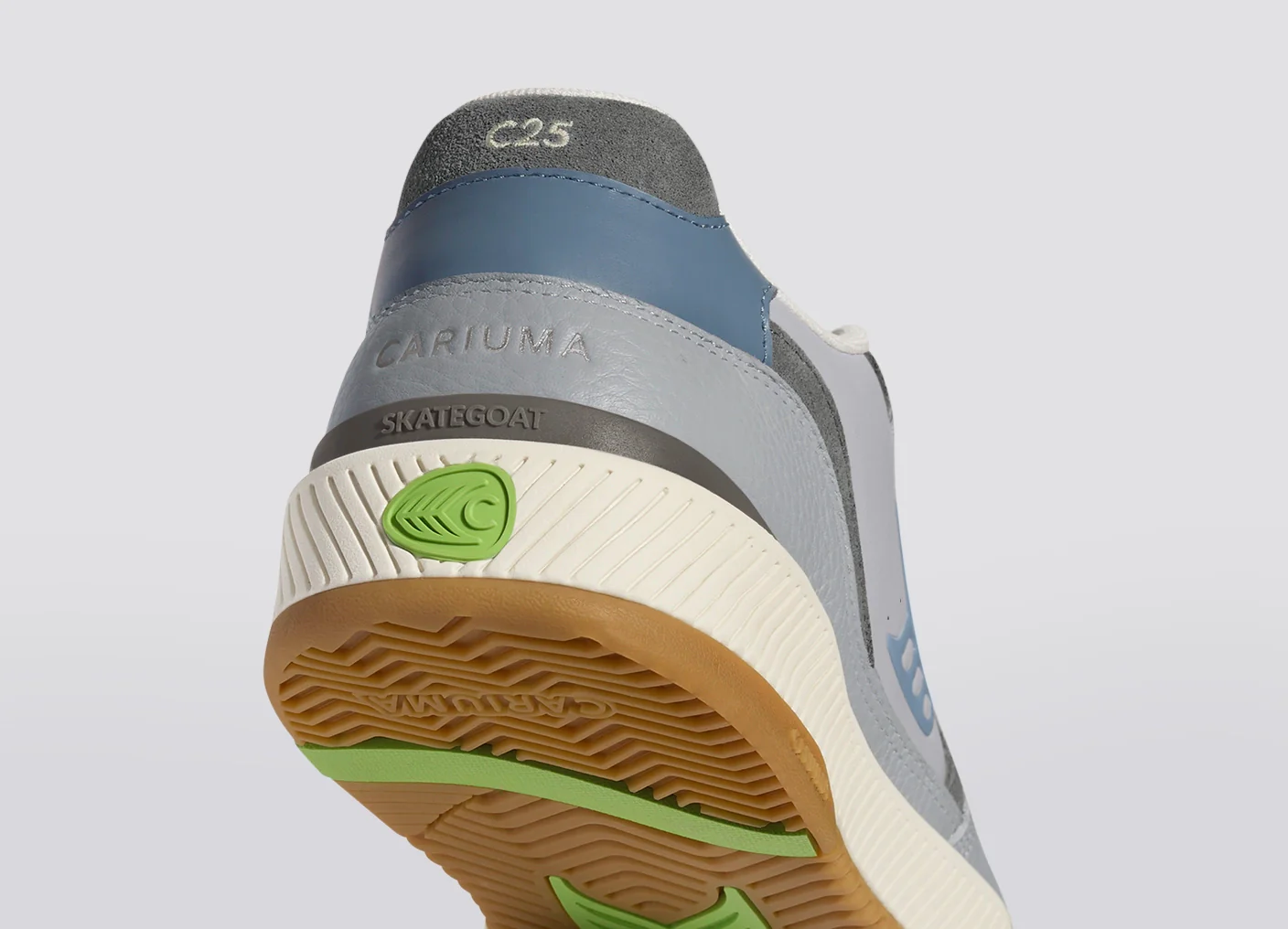 Skategoat C25 Onyx Grey Premium Leather Logo Faded Denim Sneaker - Image 7