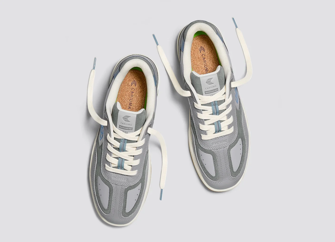 Skategoat C25 Onyx Grey Premium Leather Logo Faded Denim Sneaker - Image 8