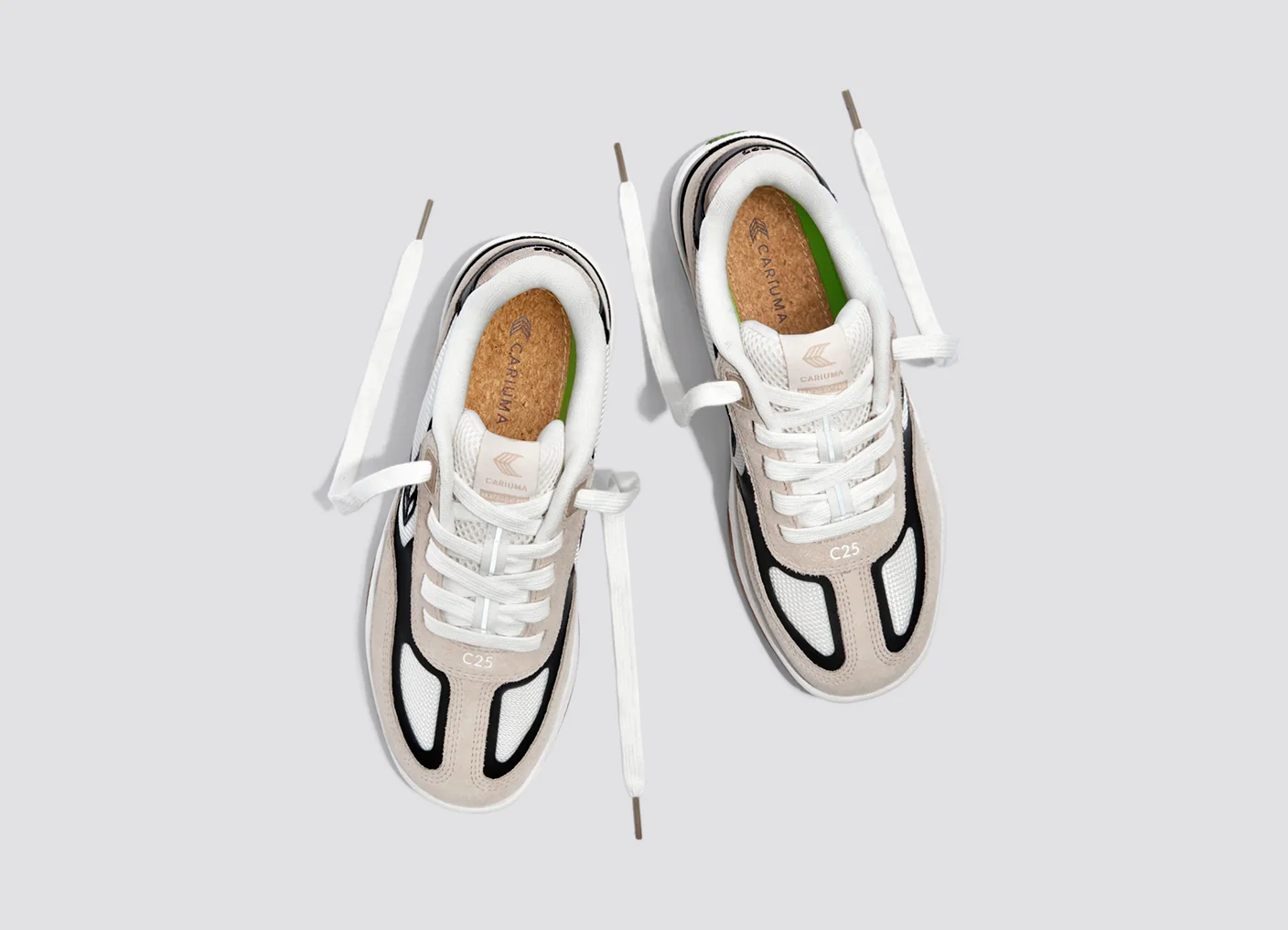 Skategoat C25 PRO Off-White Mesh Light Cream Suede Black Accents Sneaker - Image 9