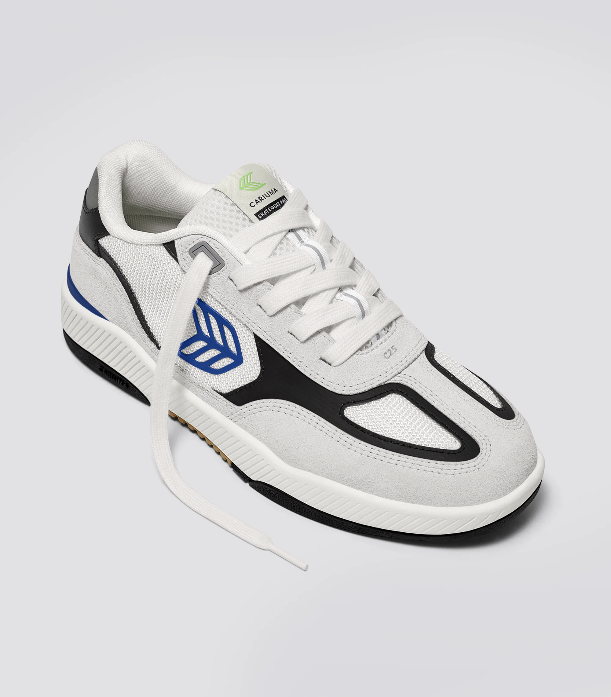 Skategoat C25 PRO Smoke White Suede Off-White Mesh Blue Logo Black Sneaker - Image 3