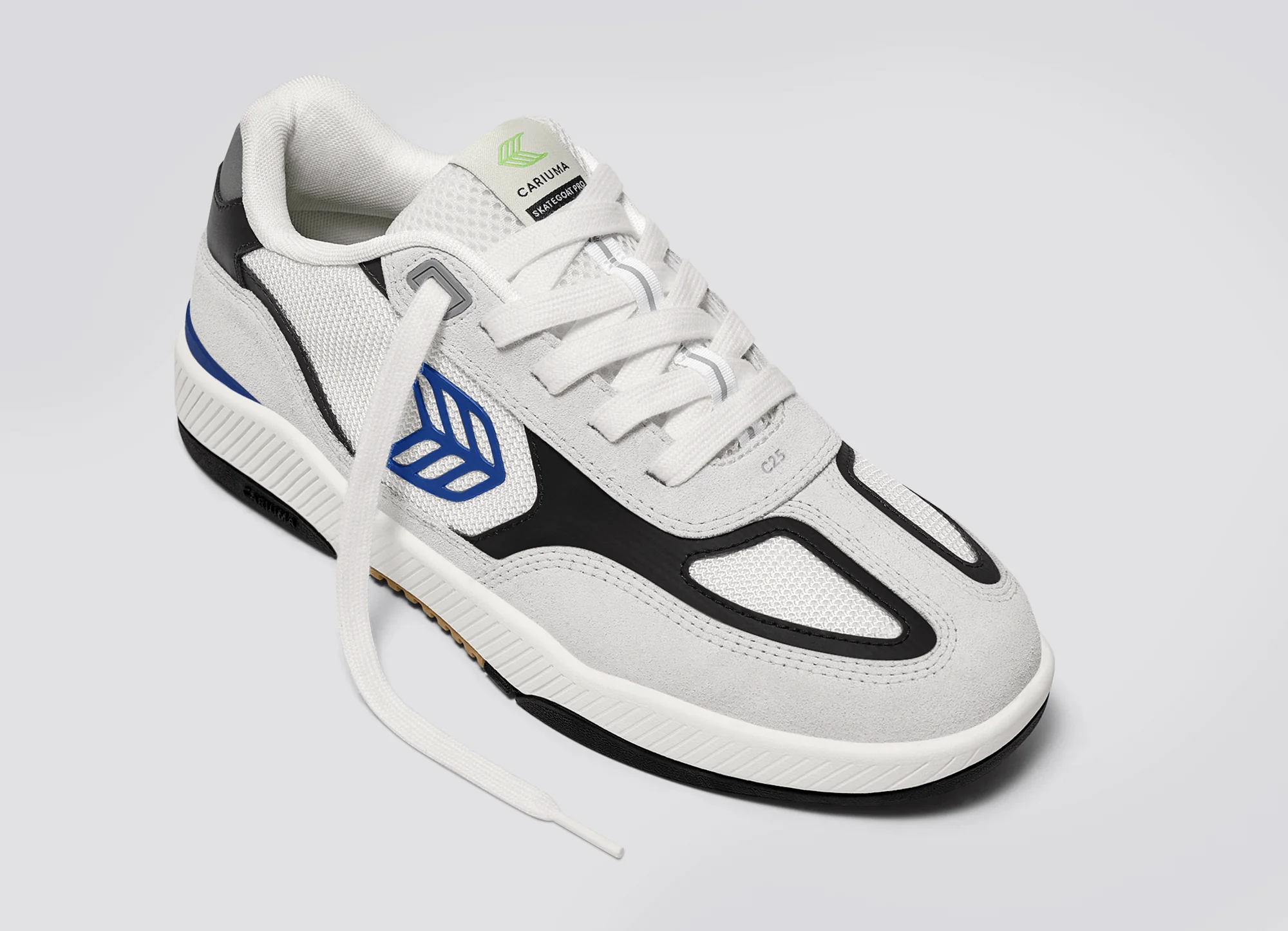 Skategoat C25 PRO Smoke White Suede Off-White Mesh Blue Logo Black Sneaker - Image 5