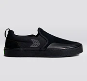 SLIP-ON PRO All Black Suede and Canvas Ash Grey Logo Sneaker - Image 10