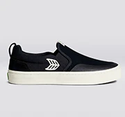 SLIP-ON PRO Black Suede and Canvas Ivory Logo Sneaker - Image 11