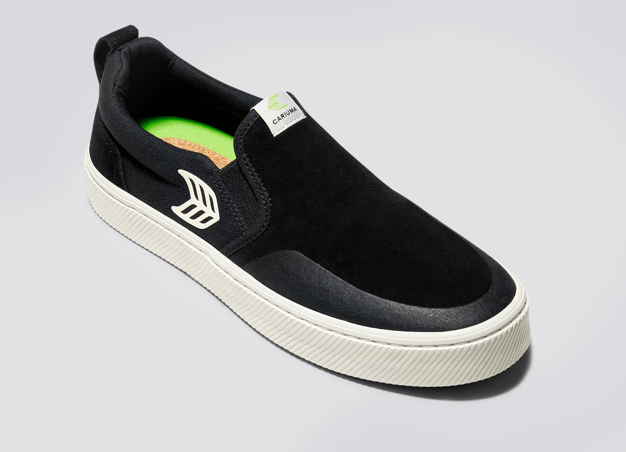 SLIP-ON PRO Black Suede and Canvas Ivory Logo Sneaker - Image 5