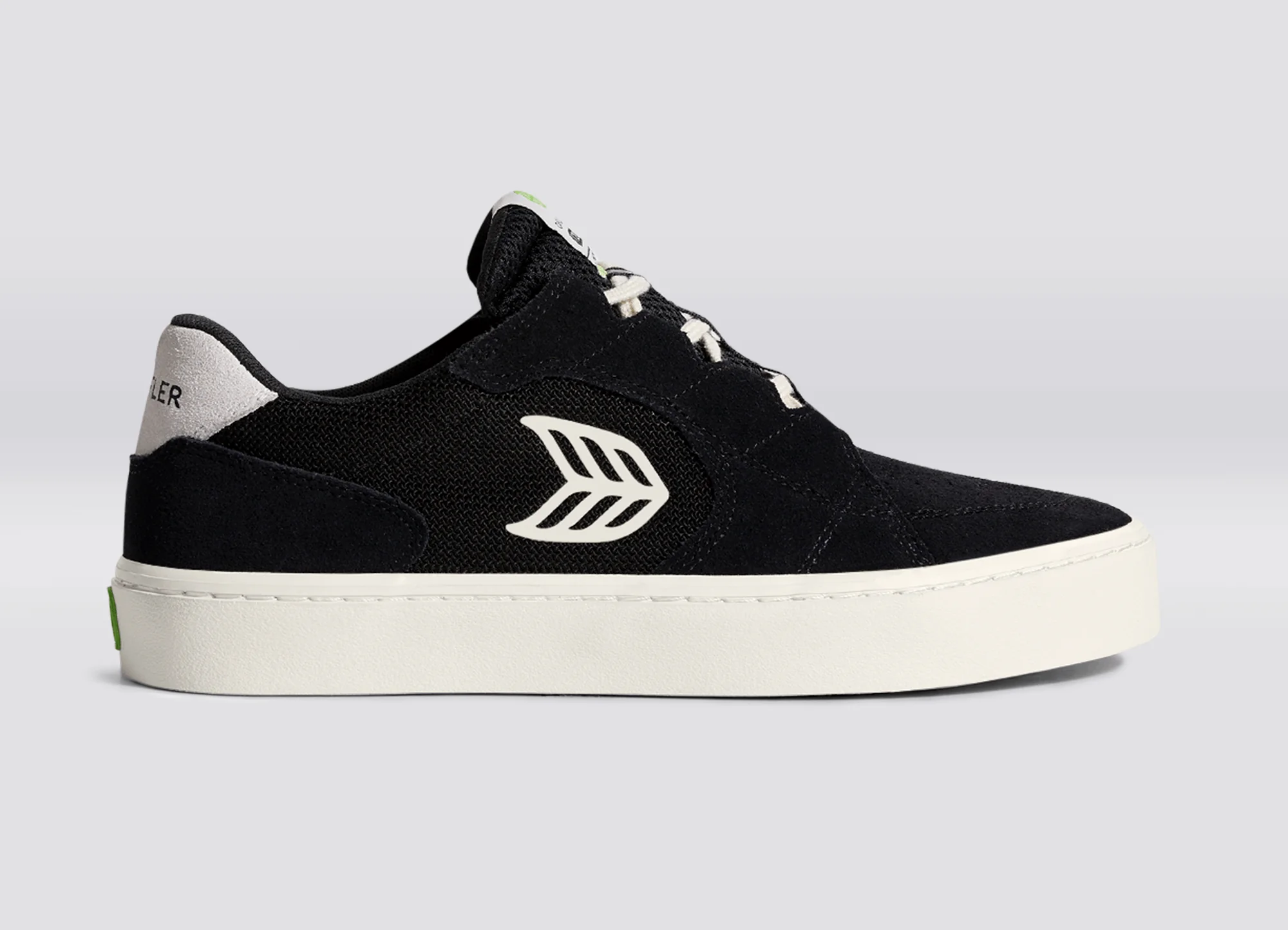 T20 PRO Black Suede and Mesh Ivory Logo Sneaker - Image 4
