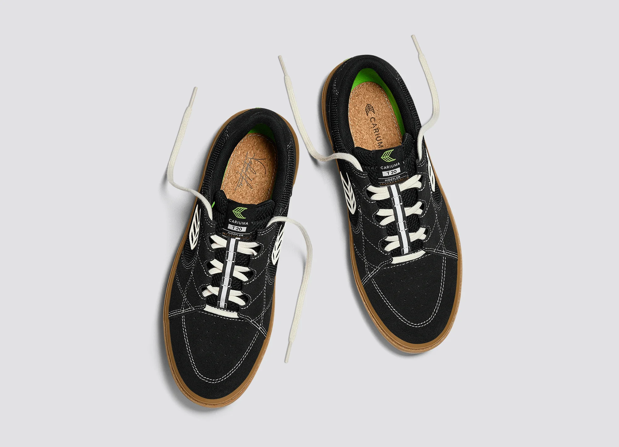 T20 PRO Gum Black Suede and Mesh Ivory Logo Contrast Thread Sneaker - Image 9
