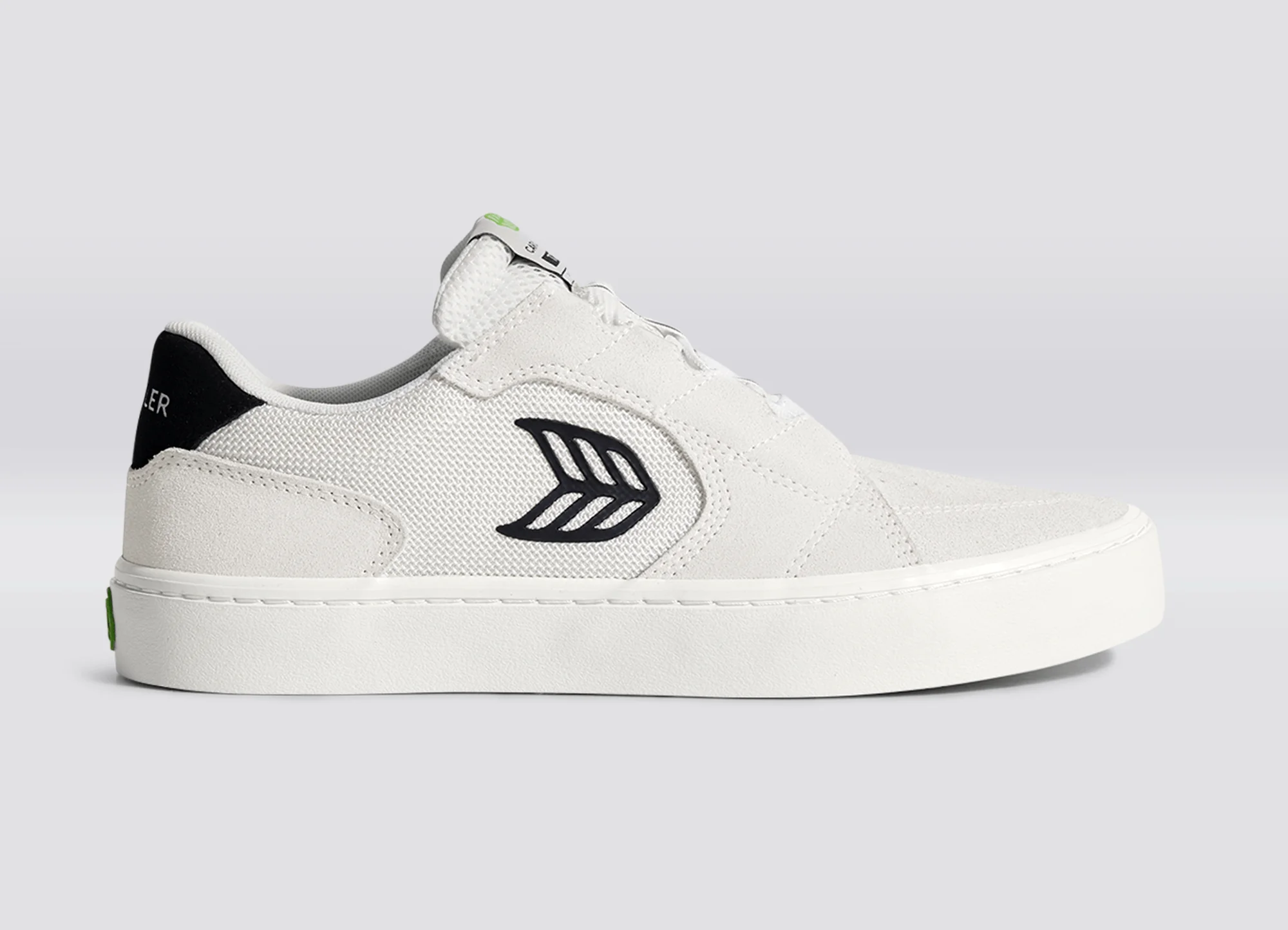 T20 PRO Vintage White Suede Off-White Mesh Black Logo Sneaker - Image 4