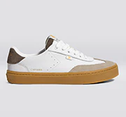 TOCA Gum White Premium Leather Plaza Taupe Suede Dark Khaki Sneaker - Image 11