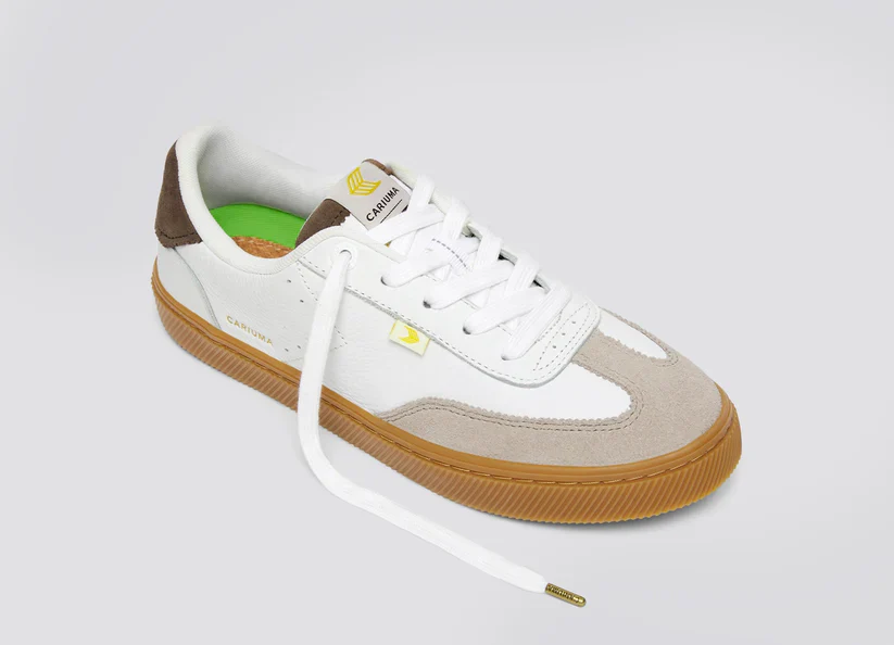 TOCA Gum White Premium Leather Plaza Taupe Suede Dark Khaki Sneaker - Image 5