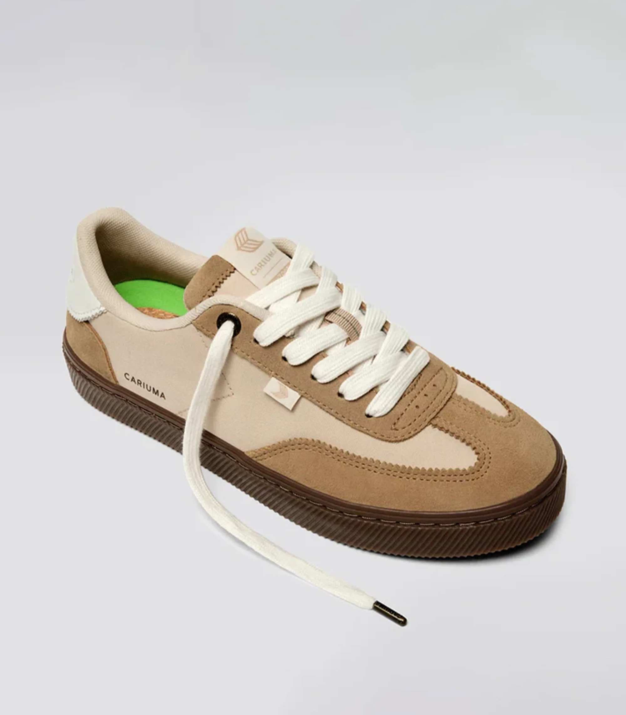 TOCA Teak Light Cream Nylon Latte Suede Sneaker - Image 3