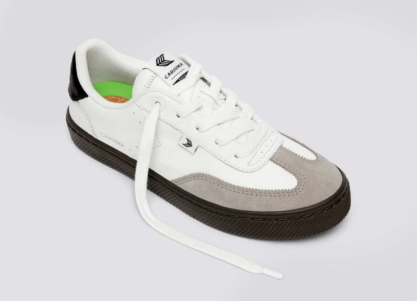 TOCA White Diamond Leather Cloud Grey Suede Sneaker - Image 4