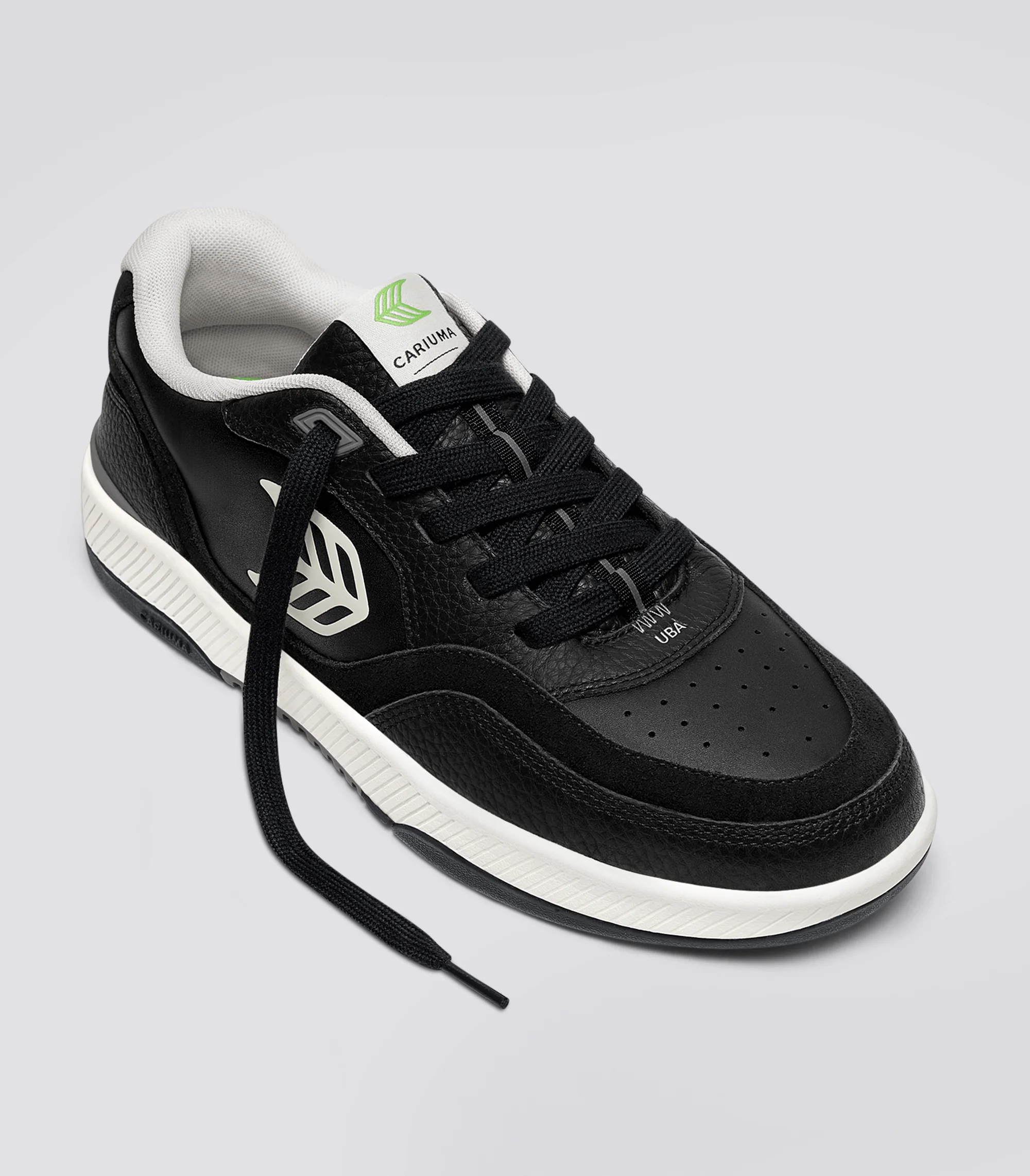 UBA Black Leather Off-White Logo Sneaker - Image 3