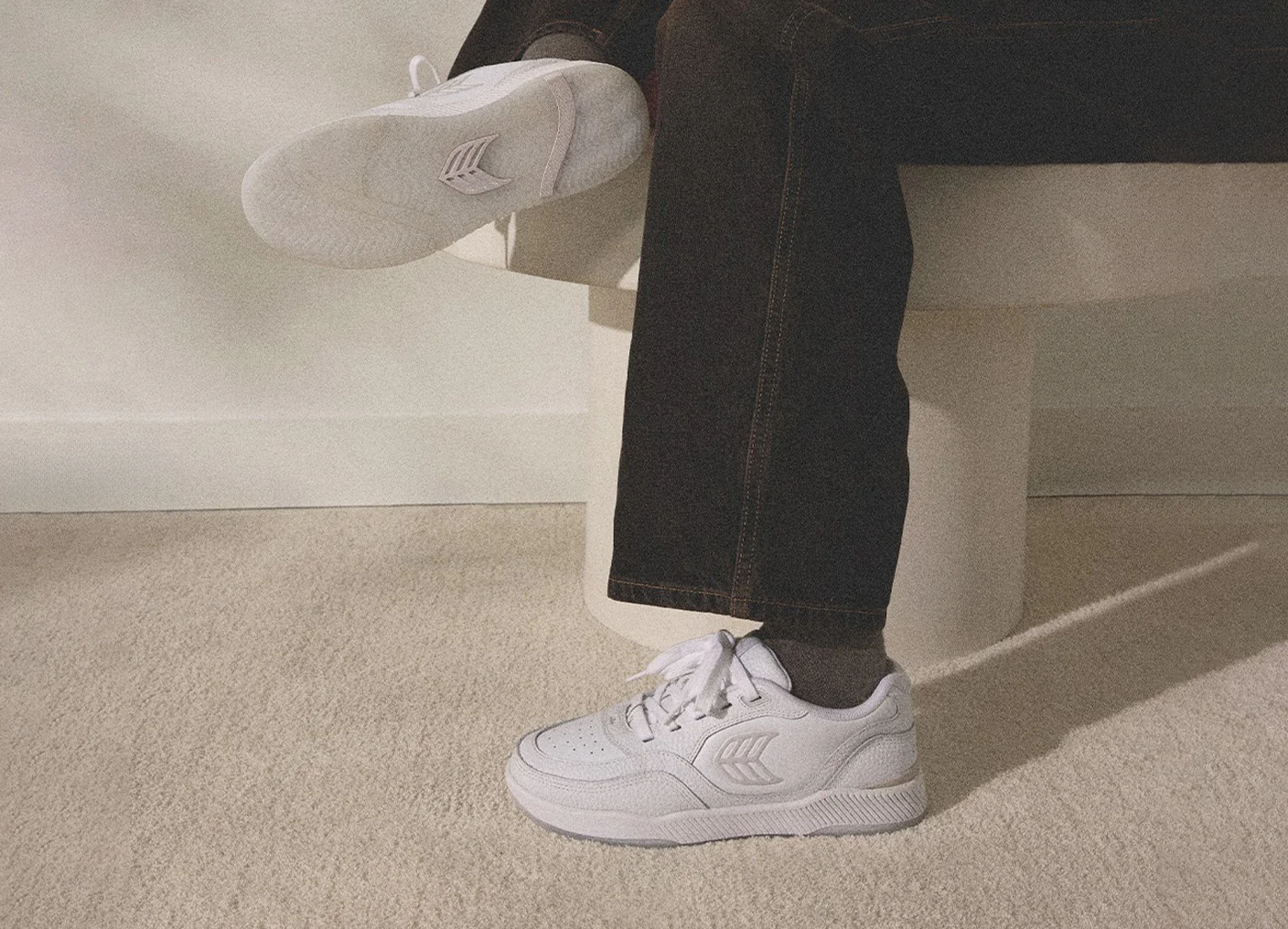 UBA White Leather Ice Logo Sneaker - Image 6