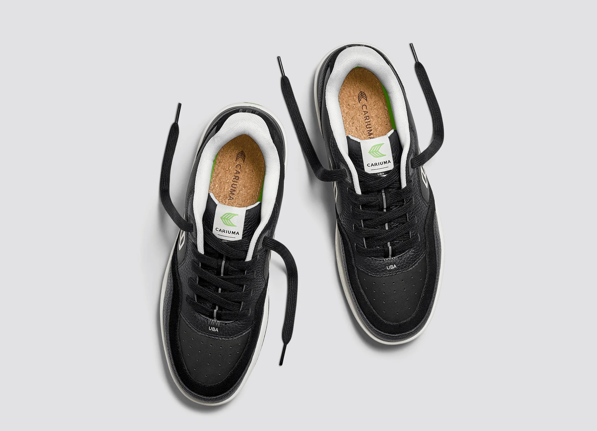 UBA Black Leather Off-White Logo Sneaker - Image 8