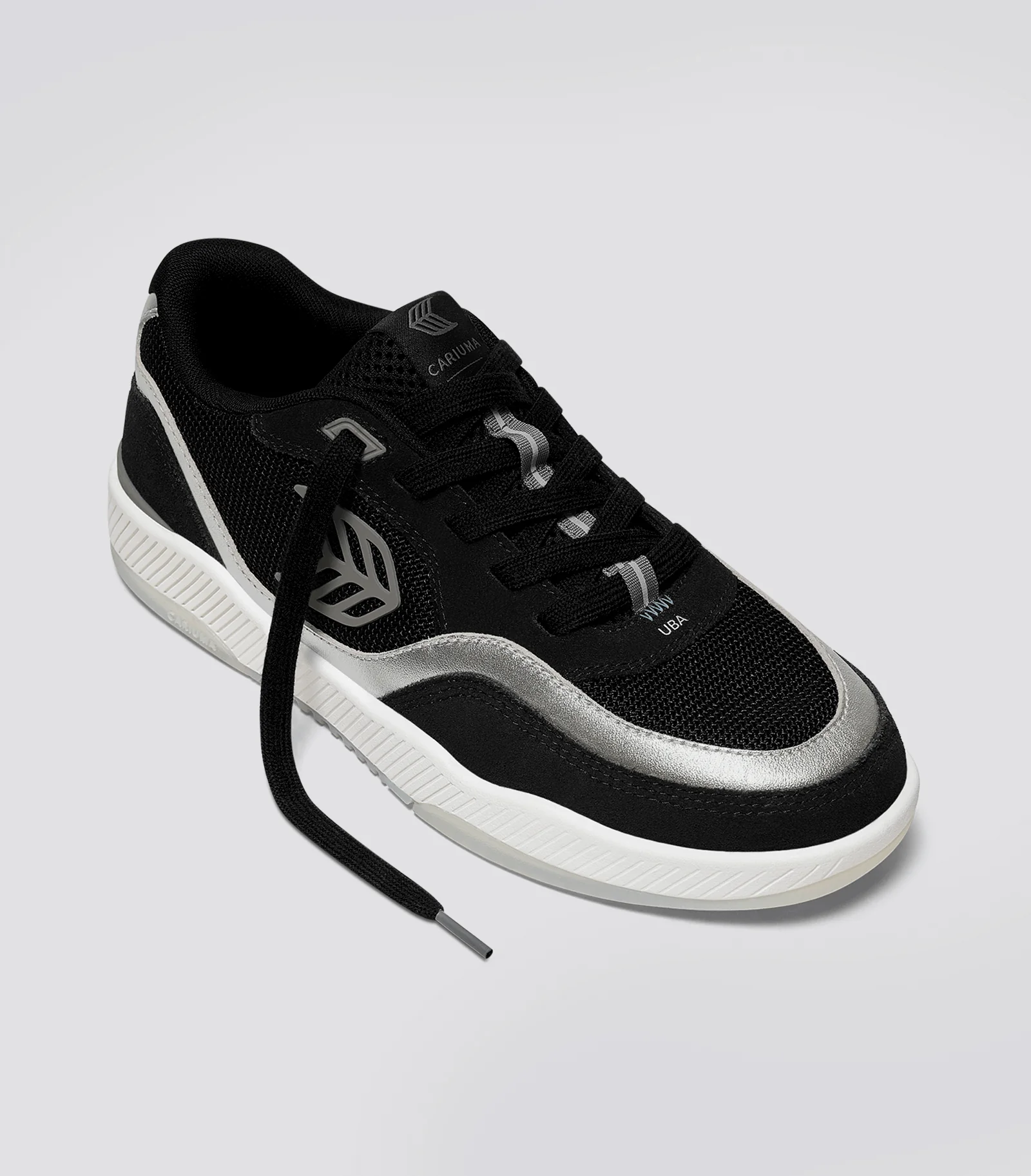 UBA Black Suede and Mesh Silver Accents Sneaker - Image 2