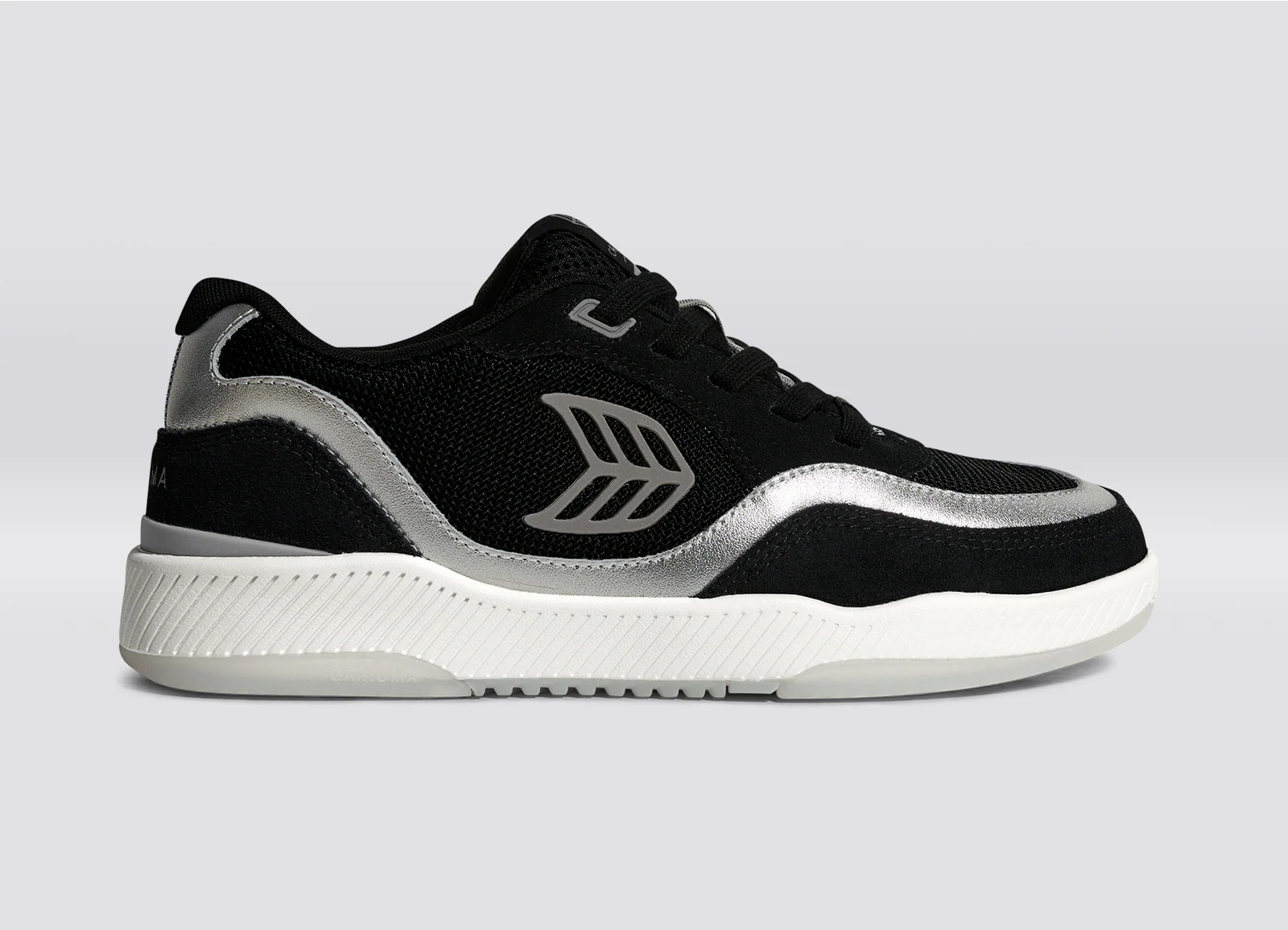 UBA Black Suede and Mesh Silver Accents Sneaker - Image 4
