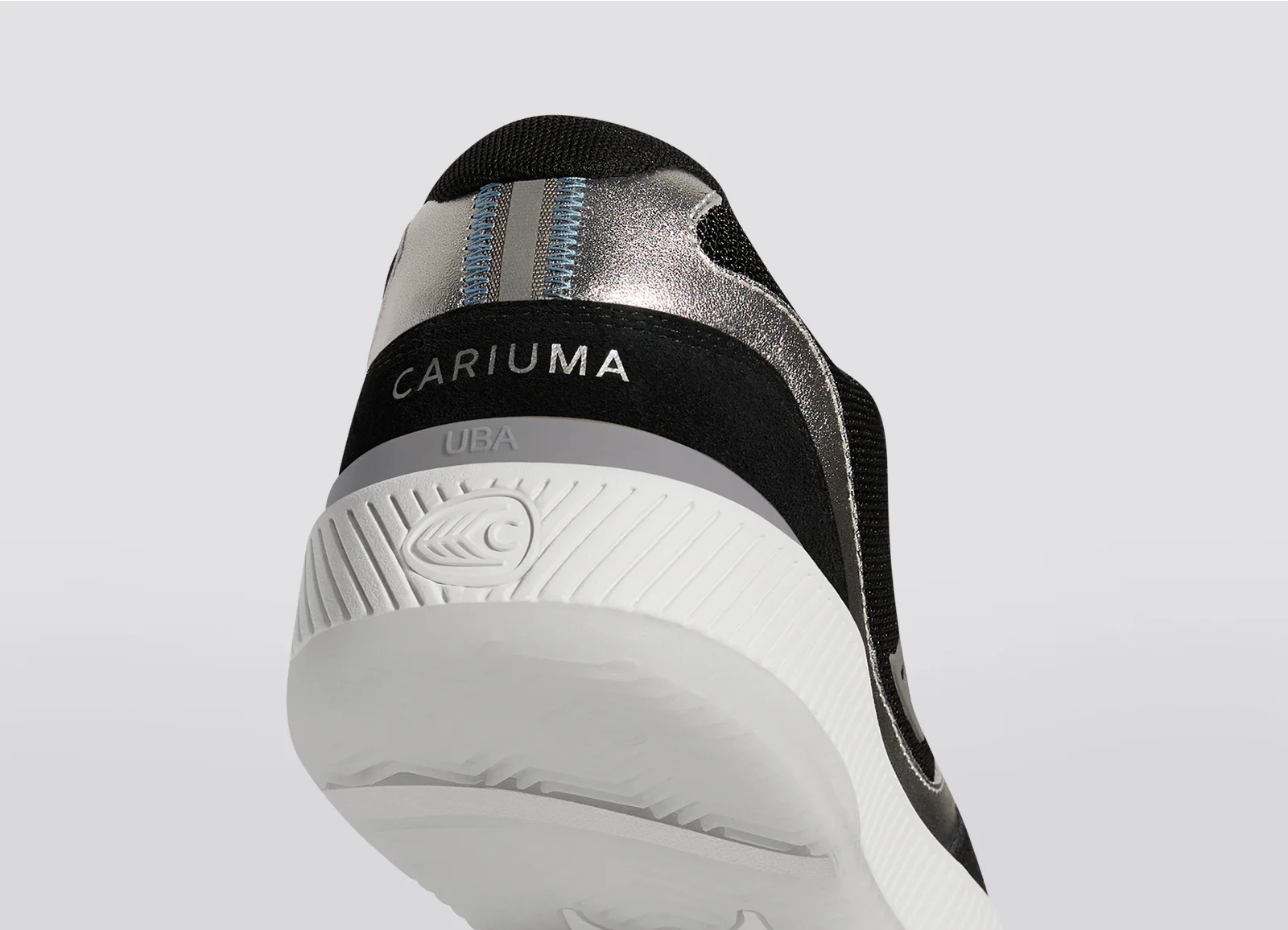 UBA Black Suede and Mesh Silver Accents Sneaker - Image 8