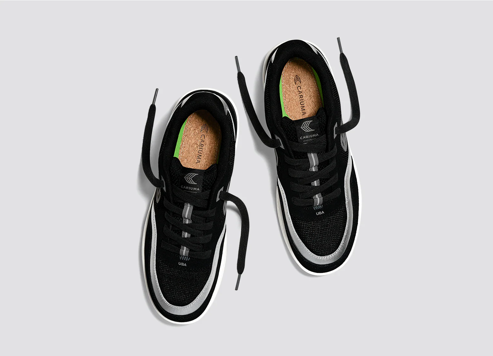 UBA Black Suede and Mesh Silver Accents Sneaker - Image 9