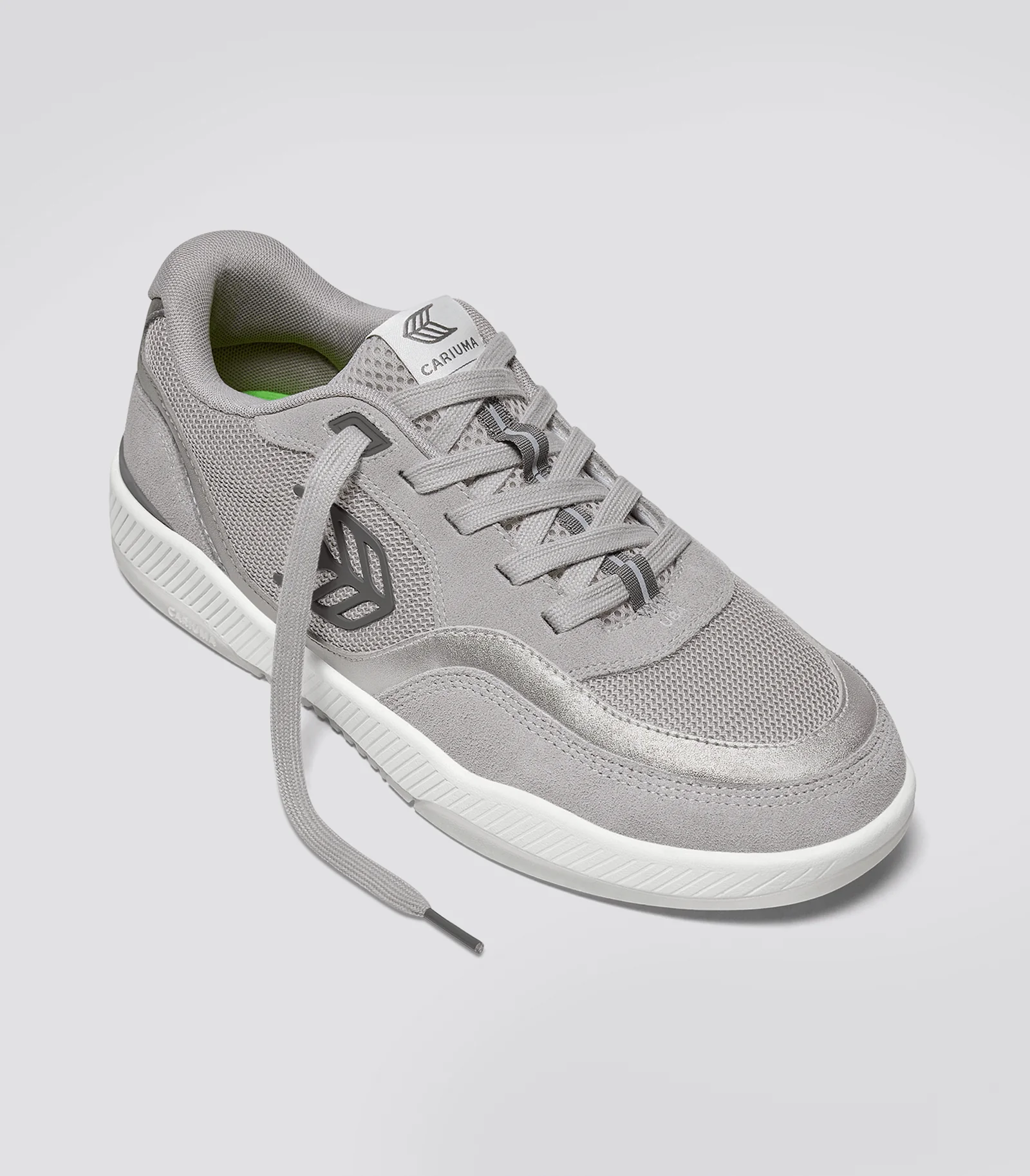 UBA Charcoal Grey Suede and Mesh Light Grey Logo Silver Accents Sneaker - Image 2