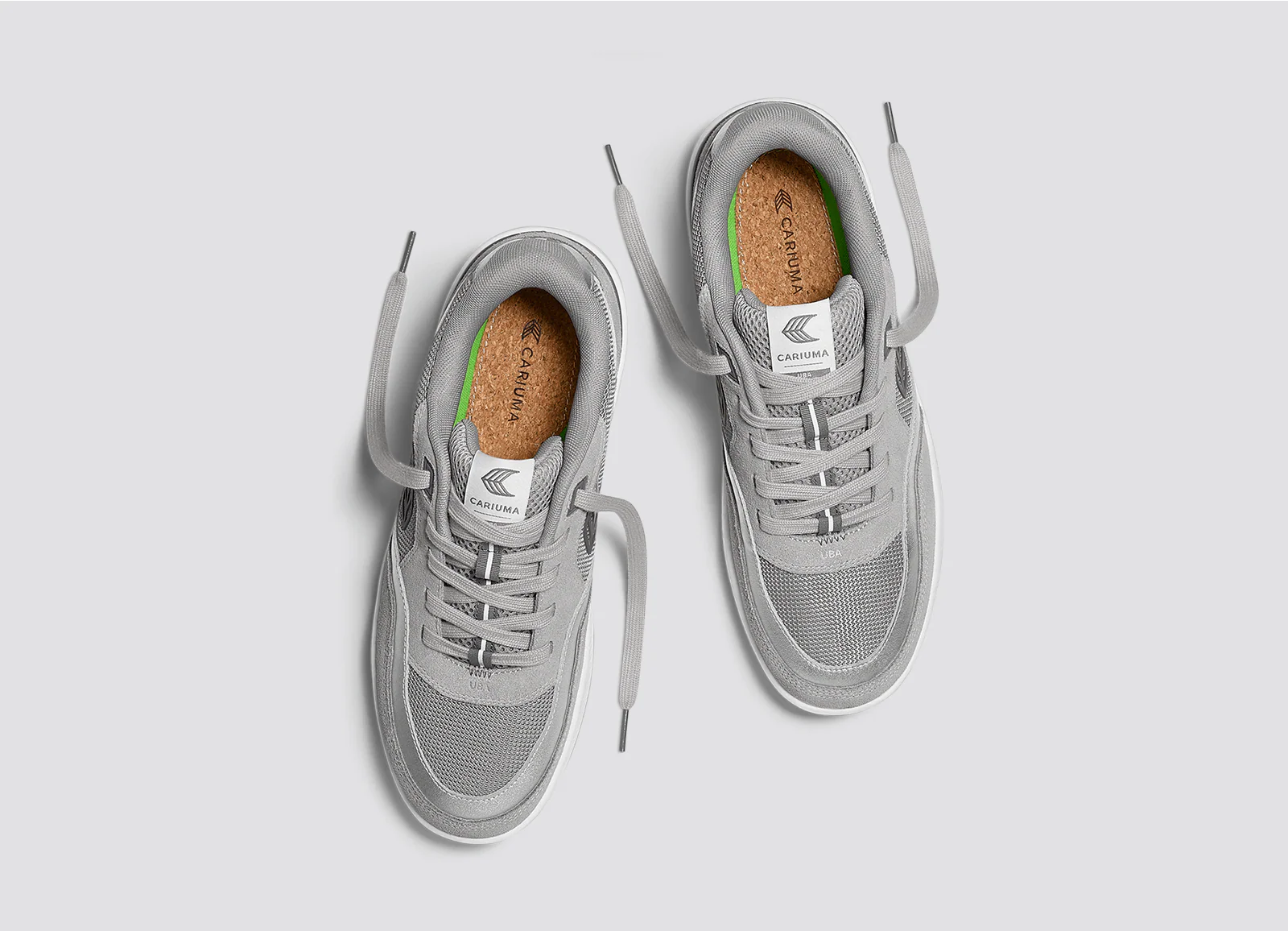 UBA Charcoal Grey Suede and Mesh Light Grey Logo Silver Accents Sneaker - Image 9